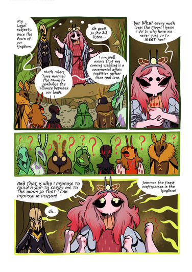 the moth queen announces her plans to her subjects.