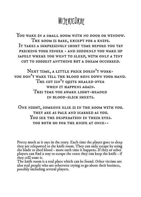 Misericorde description page a page that describes the misericorde and how to use it in a game.